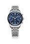 Men's Silver Metal Cord Navy Blue Dial Calendar Function Wristwatch 2 Years Warranty - 2