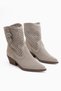 Alesia Genuine Leather Beige Suede Belt Detailed Summer Western Women's Boots - 4