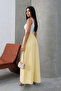 Filamlı Linen Skirted Trousers 8826 Yellow - 3