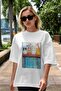 For the Sake of Cats 14 Front Cat Printed White Oversize T-Shirt 100% Cotton Unisex Cat Lover Premium Design - 5