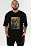 For the Love of Cats 66 Front Cat Printed Black Oversize T-Shirt 100% Cotton Unisex Cat Lover Premium Design - 2