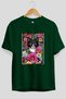 For the Love of Cats 16 Front Cat Printed Green Oversize T-Shirt 100% Cotton Unisex Cat Lover Premium Design