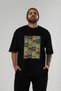For the Love of Cats 122 Front Cat Printed Black Oversize T-Shirt 100% Cotton Unisex Cat Lover Premium Design - 6