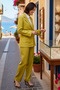 Women's Plus Size Long Sleeve Jacket Lapel Linen Blended Suit Waist Drawstring Relaxed Fit Casual Modern - 2