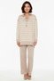 Women's Plus Size Striped Hooded Long Sleeve Knitwear Set Tie-Up Relaxed Fit Casual Modern Stylish - 4