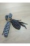Black and White Gingham Patterned Satin Shoelaces (120 cm / 140 cm) - 2