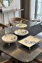 3-Piece Porcelain Plate and Bowl Presentation Set & Cookie Holder with Stand - 2
