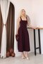 Women's Square Neck Modal Fabric Midi Dress – Strappy Flared Cut Summer Dress - 4
