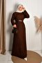 فستان حجاب بياقة دائرية مضلع - 2