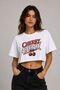 Women's Crop T-Shirt Cherry Energy Printed Oversize Relaxed Fit Short Tshirt - 2