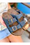 Stella Blue Double Buckle Daily Flat Sole Women's Slippers - 4