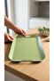 Metal Serving Tray Rectangular Decorative Presentation Tray 40*37 Soft Mint Green - 5