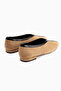 Nadia Mustard Suede Women's Flat Shoes with Blunt Toe - 8