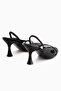 Noria Black Elastic Women's Heeled Shoes - 5