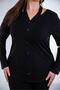 Plus Size Women's Collar Detailed Brown Blouse - 7