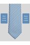 White Striped Thin Blue Tie – 7 cm Wide - 3