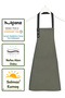 Kitchen Apron Set of 2 Stain-Resistant Water-Repellent Fabric Patternless Plain Water Green Gray One Pair of Kitchen Aprons - 6