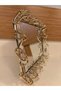 Tray Decorative Rectangular Mirrored Brass Chain Model Medium Size Color Gold Diameter 34X24 cm - 4