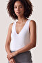 Women's 2-Piece V-Neck Lace Detailed Stretchy Viscose Ribbed Undershirt - 2-Piece Advantage Pack - 4