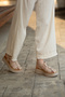 Bello Genuine Leather Ankle Strap Flat Heeled Orthopedic Comfortable Women's Sandals Real Leather Beige - 4