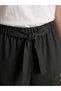 Women's Black High Waist Tie Belted Wide Leg Fabric Trousers - 6