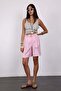 Pink Belted Tensel City Length Shorts 16941 - 3