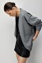 Mixray Long Ribbed Knit Cardigan with V-Neck and Button Closure