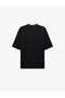Stitching Detailed V-Neck Short Sleeve Printed Oversize Sports T-Shirt - 4