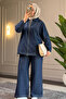6501 - Stylish Comfortable Thin Fabric Women's Denim Trousers and Shirt Set - 4