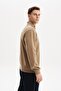 Ar-Ma Men's Half Zipper Sweatshirt Basic Without Print Without Pockets Regular Fit Carbon Brushed Thessaloniki K30554 - 4