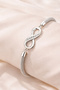 Women's Silver Color Infinity Bracelet with Stones, Stylish Design - 5