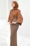 Mink Bead Embellished Skirted Evening Dress Set - 3
