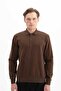 Ar-Ma Men's Polo Collar Sweatshirt Basic Without Print Without Pockets Regular Fit Carbon Brushed Thessaloniki K265646999