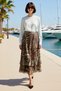 Women's Maxi Chiffon Skirt Zebra Patterned a Line Cut Lined Ruffle Detailed Comfortable Casual Modern Stylish - 3