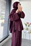 Premium Linen Velora Trousers Set - Plum - 8