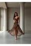 Women's Ruffle Detail Slit Maxi Dress - 4