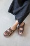 Ponny Women's Buckle Detail Daily Comfort Suede Slippers Brown - 3