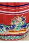 Elegant Patterned Crepe Fabric Skirt with Elastic Waist, Belt Detail, and Pleated Bottoms - 8