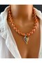 Orange Ceramic Fish Necklace,Luck Necklace,Trend Jewelry,Women Necklace - 3