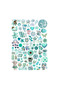 92 Pcs Downtown Grunge Turquoise Themed Planner Sticker Set - Sticker Set Scrapbook Bullet Journal