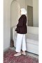 Women's Hijab Belted Tunic Shirt - Brown - 2