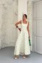 Women's Beige Back Tie Detailed Floral Patterned Stylish Summer Dress - 6
