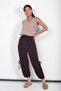 Women's Lycra Sandy Shalwar Trousers with Elastic Waist, Lace-Up and Pockets - 2