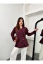 Gold Button Detailed Double-Breasted Shirt with Elastic Waist