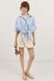 Blue Knotted Striped Women's Shirt - 3