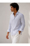 Men's Premium Cotton Striped Shirt Navy Blue 3002Dngr - 3