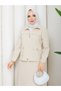 Women's Pocket Detailed Zippered Jacket and Skirt Islamic Clothing Two-Piece Set - 2