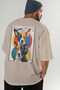 For Dog Lovers 56 Back Dog Print Beige Oversize T-Shirt 100% Cotton Unisex Dog Lover Premium Design - 7