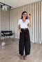 Acı Kahve High Waist Belted Bogy Pants