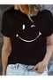 Smiling Face :) Printed Women's Casual Oversize Boyfirend T-shirt